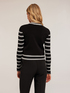 Cardigan in maglia a righe con zip image number 1
