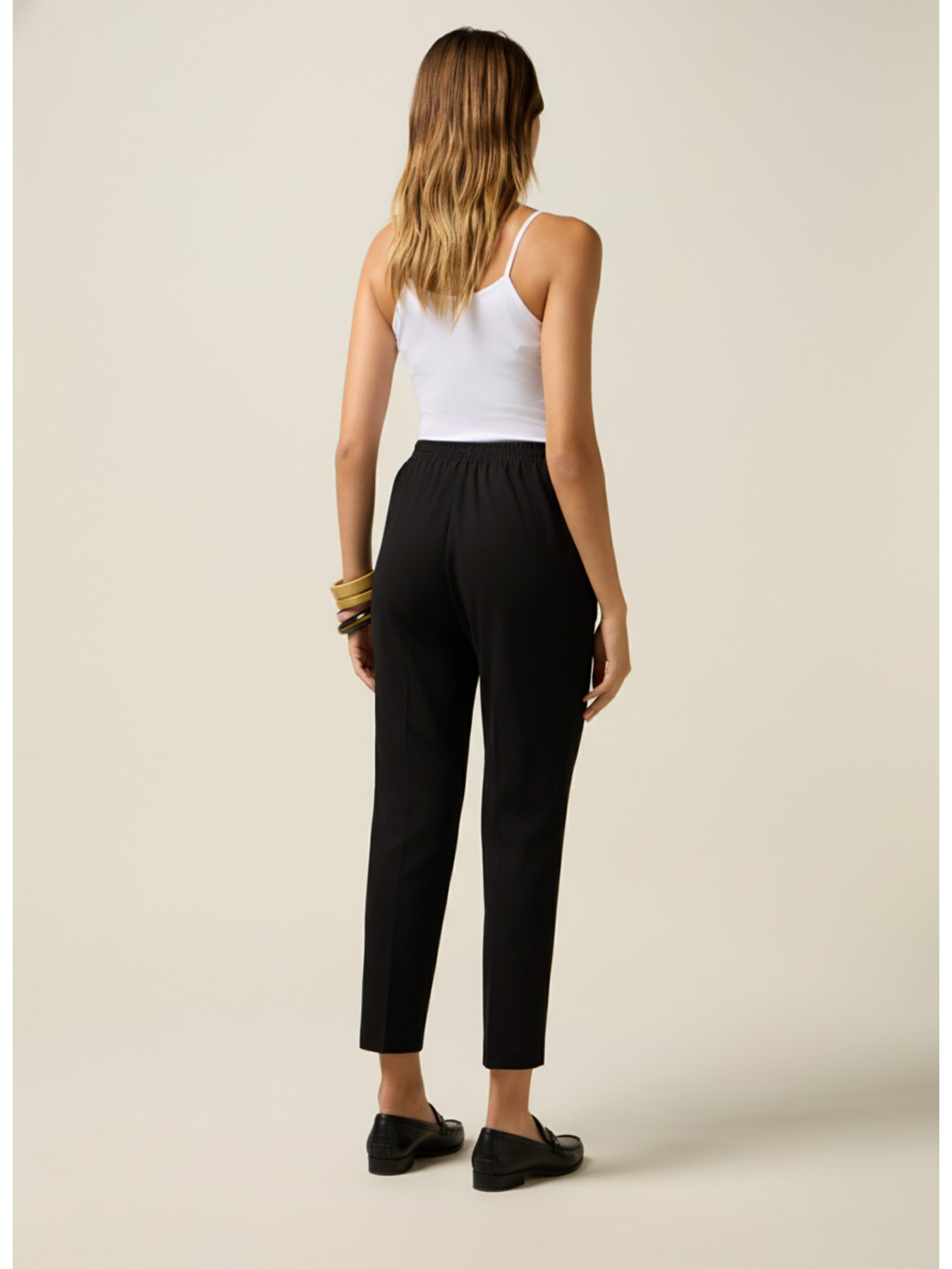 Pantaloni regular in tessuto cr&ecirc;pe image number 1