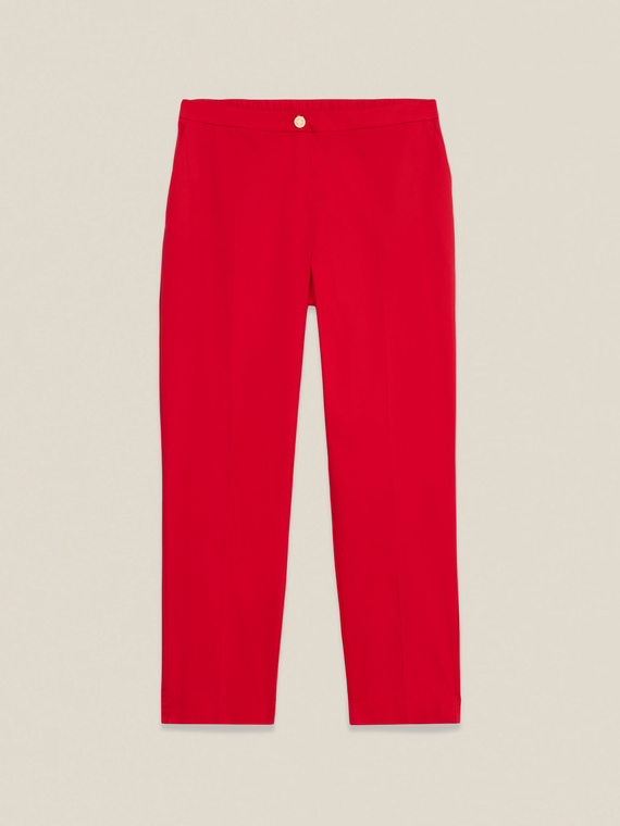 Pantaloni chino din satin de bumbac