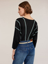 Cardigan corto in maglia a righe image number 1