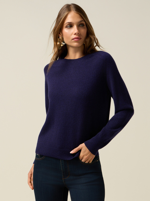 Maglia girocollo in puro cashmere