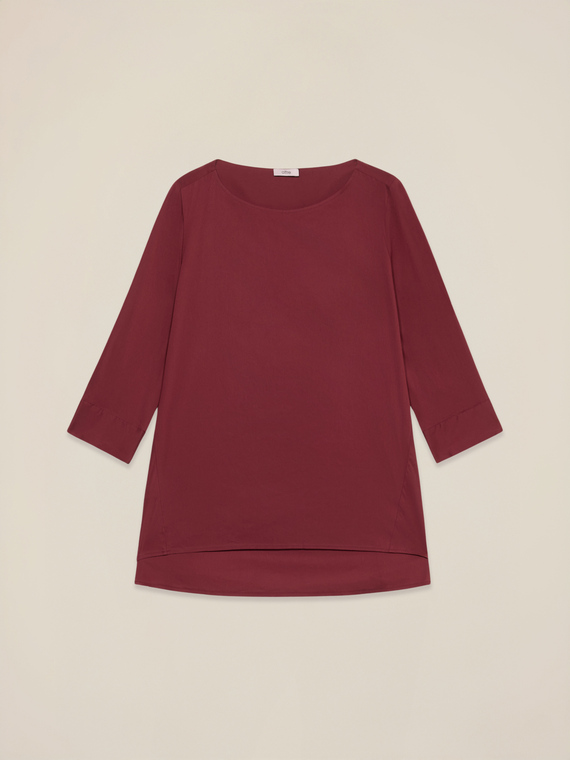 Oversized cotton blend blouse