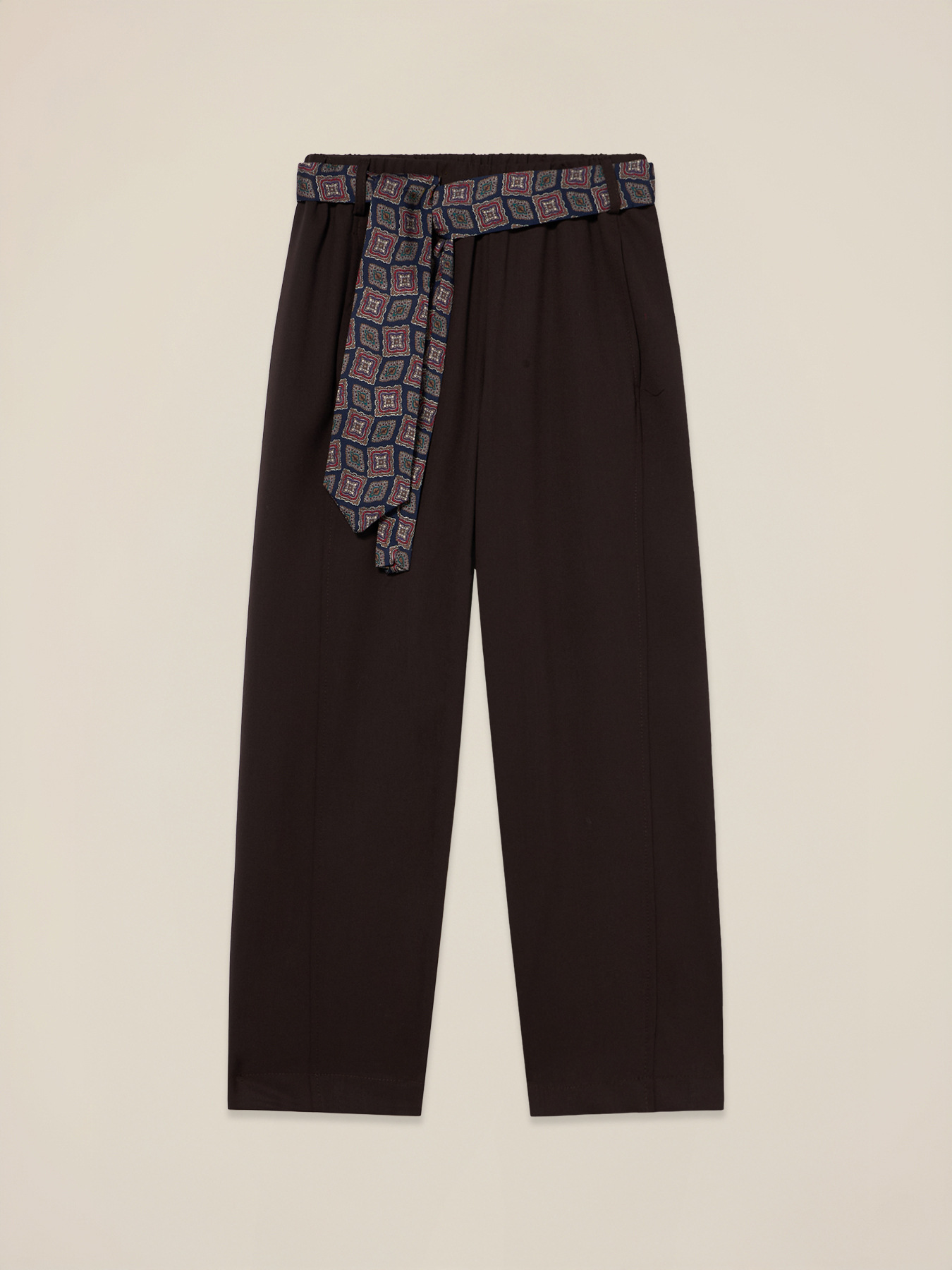 Pants with tie belt image number 4