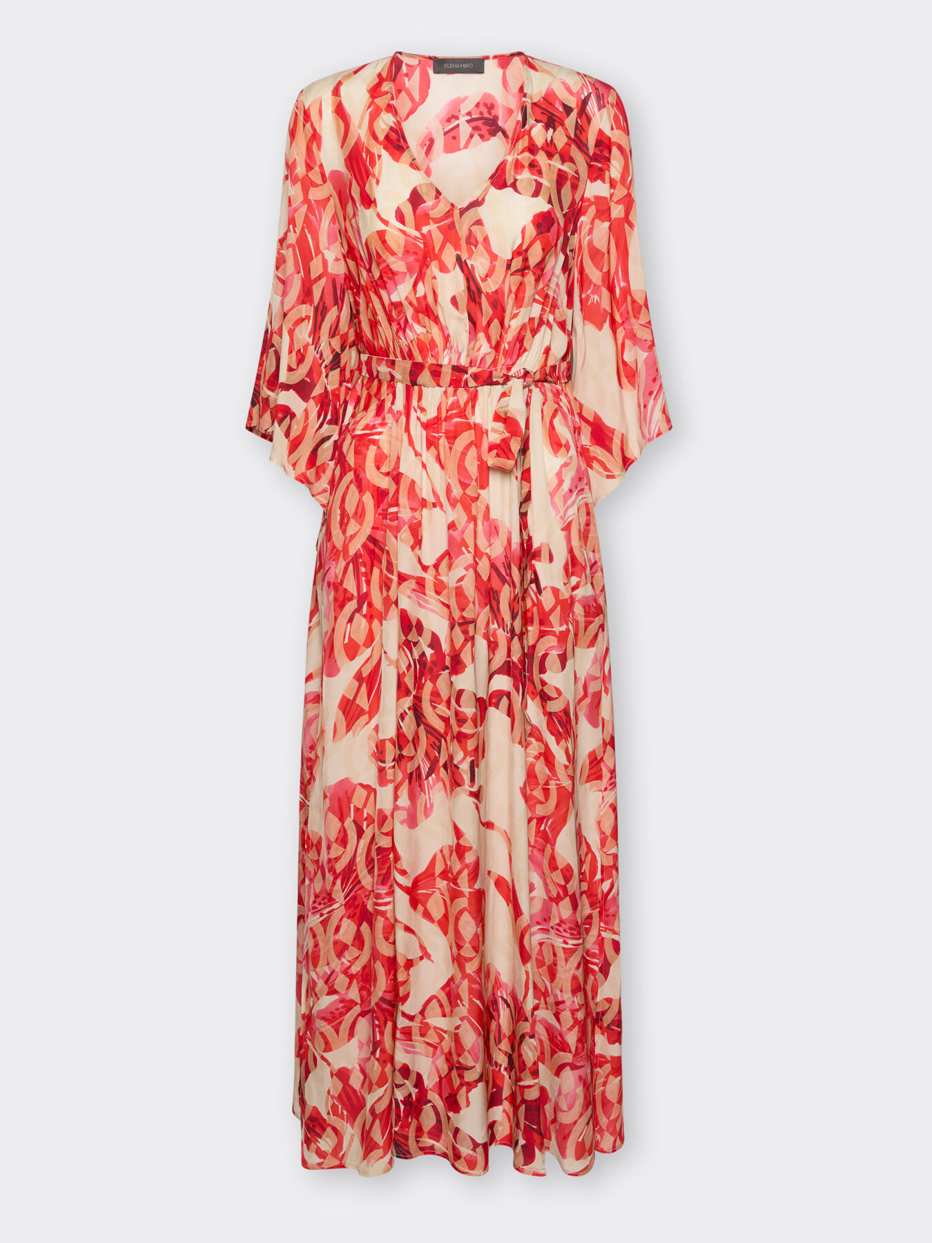 Langes bedrucktes Kleid
