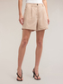 Linen blend pinstriped fabric shorts image number 3