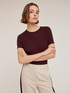 3D rib knit sweater with short sleeves image number 0