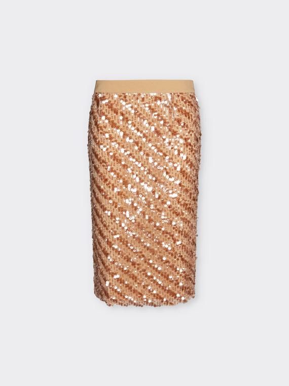 Jupe droite à sequins