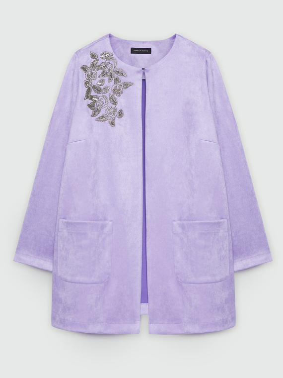 Soft touch duster coat with oversized application