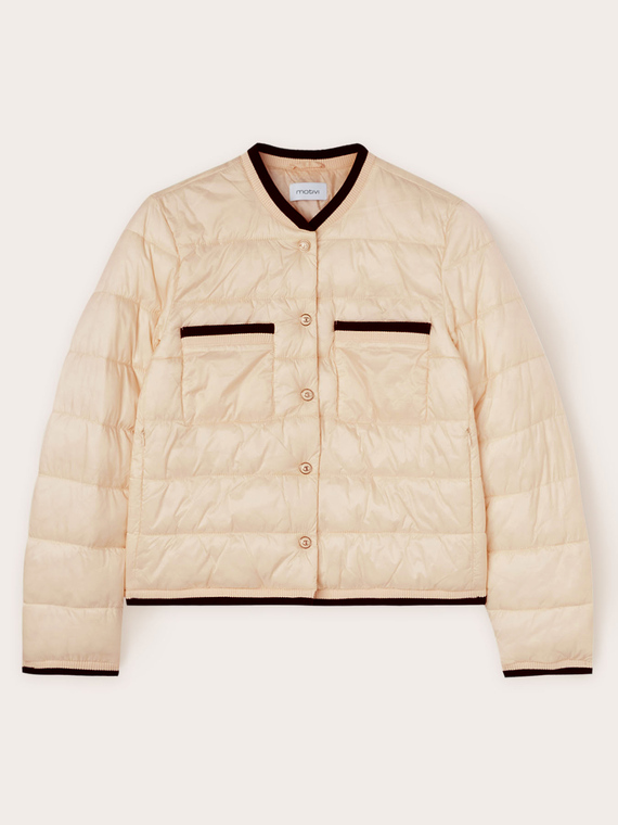 Down jacket with contrasting borders