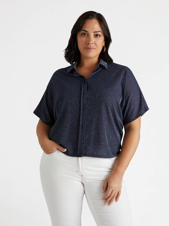 Camisa boxy de lúrex