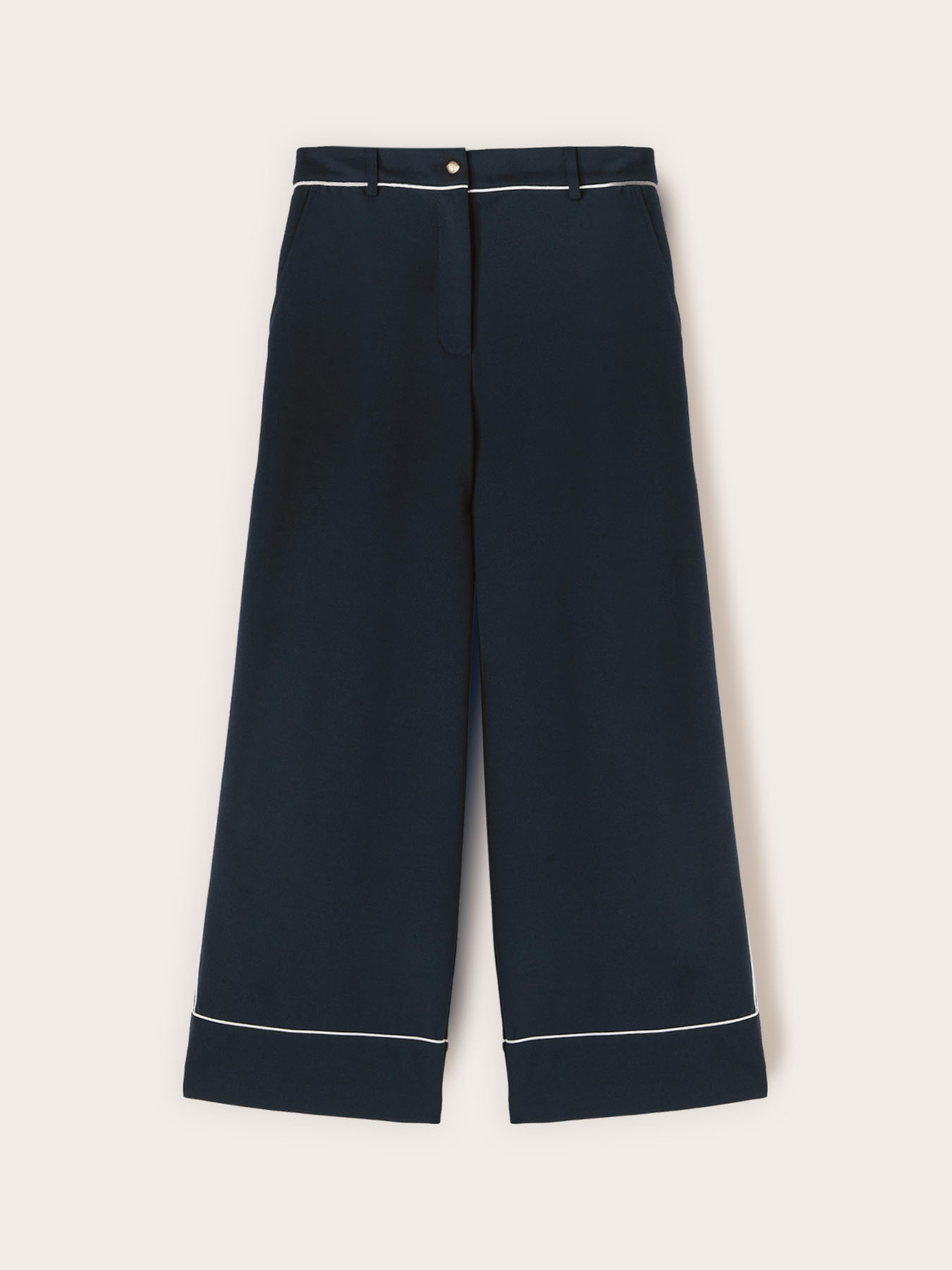Cropped trousers with contrasting profiles image number 4