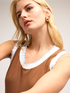 Top with knit borders image number 3