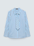 Striped shirt with tie image number 1