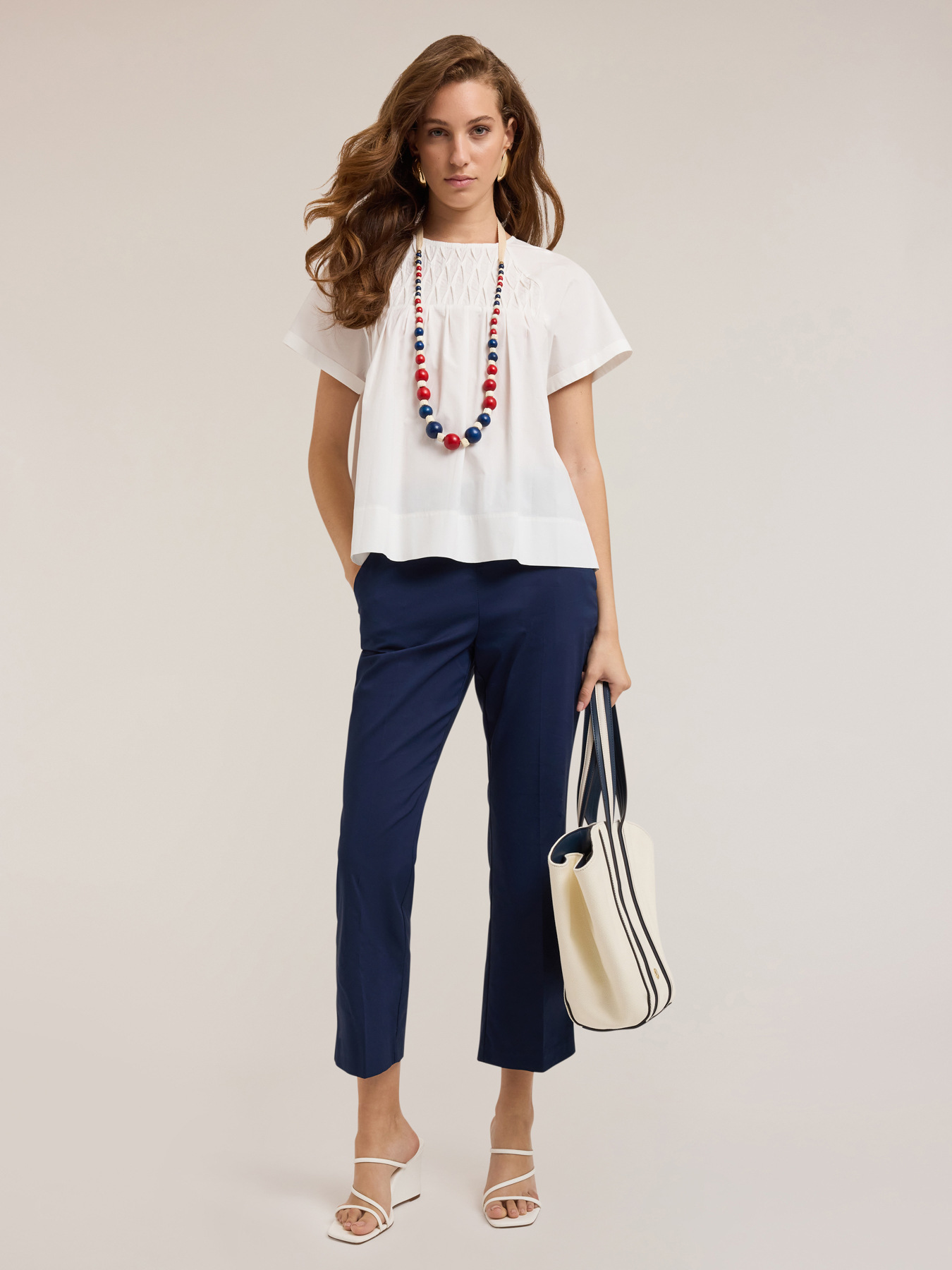 Pantaloni kick flare in cotone tecnico image number 0