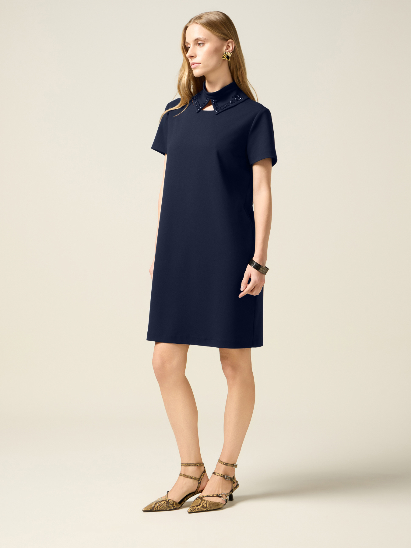Regular dress in fluid fabric image number 0