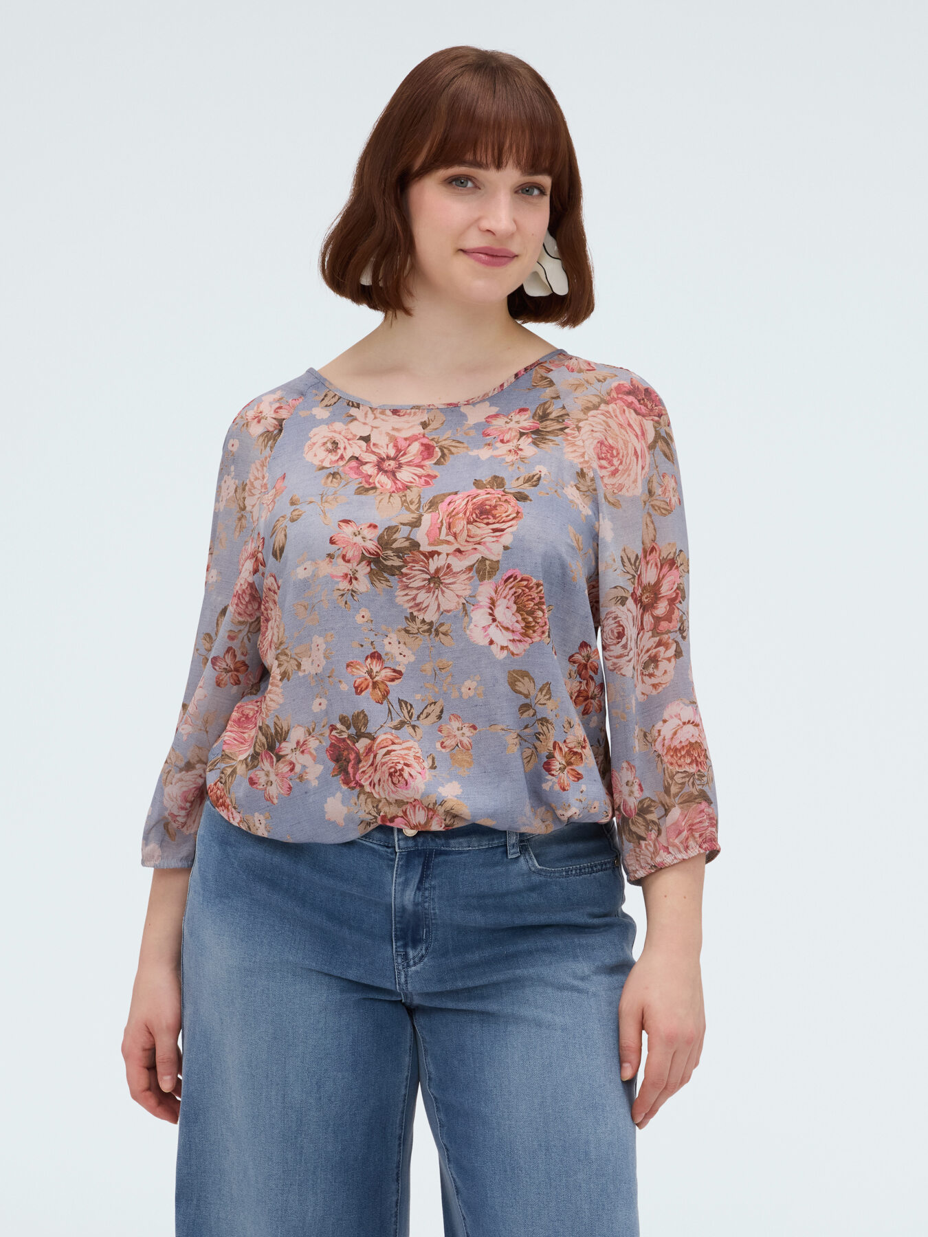 Bluse mit Blumendruck aus Viskose image number 0