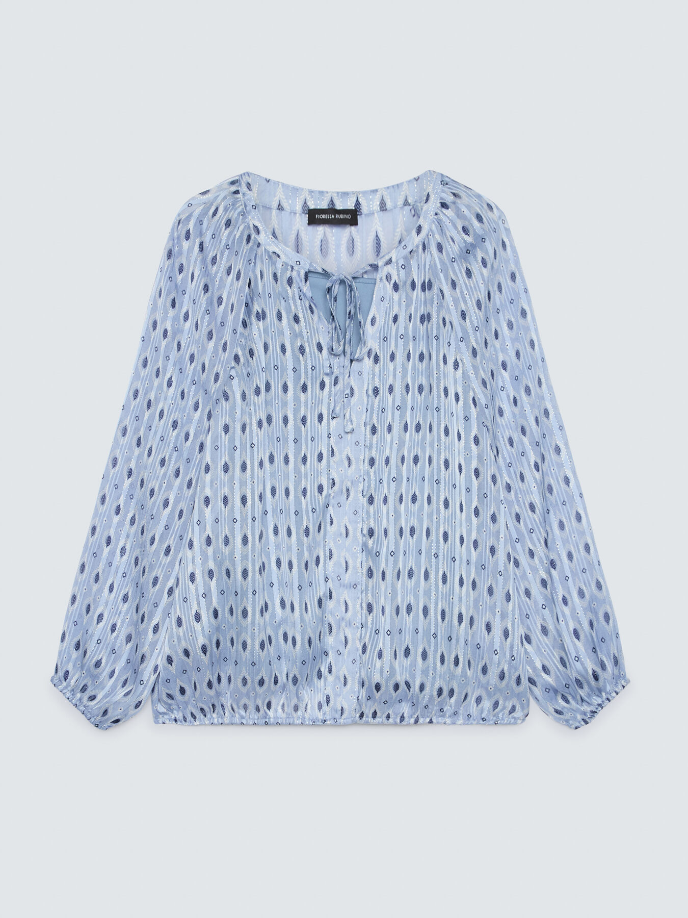 Lurex fabric blouse with print image number 5