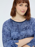 Bluse aus zwei Materialien mit Lettering-Print image number 3