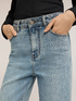 Palazzo jeans with rhinestone embellishments image number 3
