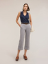 Pantaloni cropped &icirc;n dungi din amestec de bumbac image number 2
