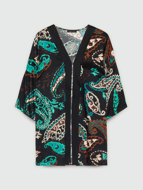 Printed satin shrug