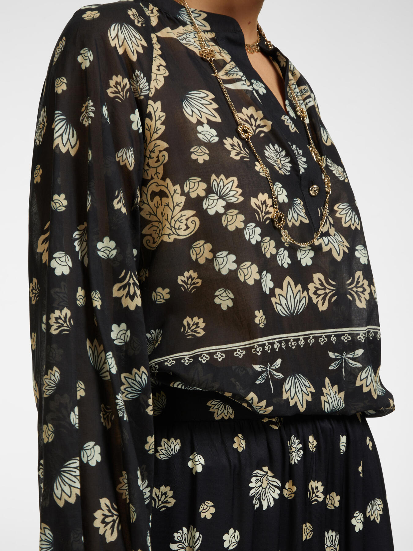 Blouse imprimée en mousseline de coton image number 3