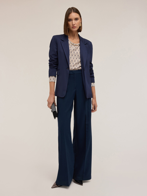 Einreihiger Blazer aus Milano-Strick