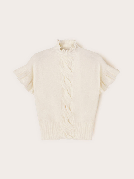 Pull oversize avec tresse et volant