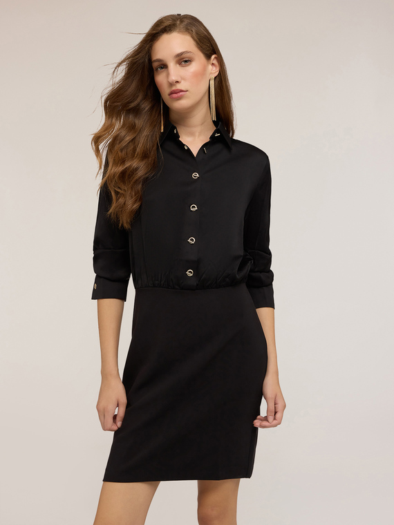 Two-material shirtdress