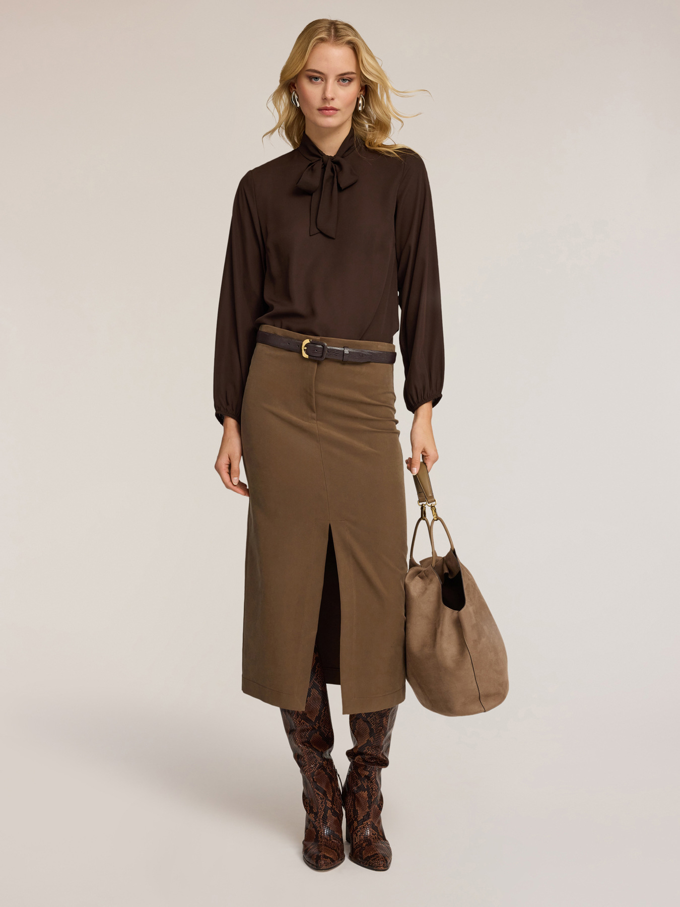 Satin bow blouse image number 3