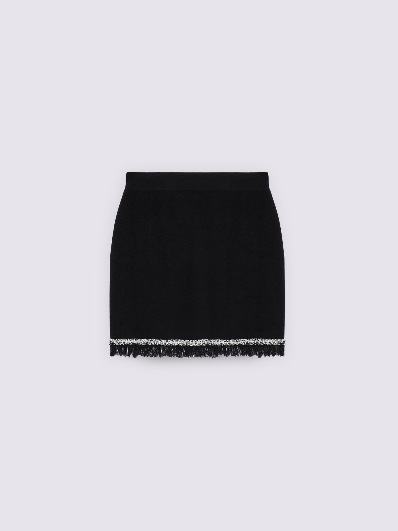 Short tube skirt in knit fabric with fringe image number 4