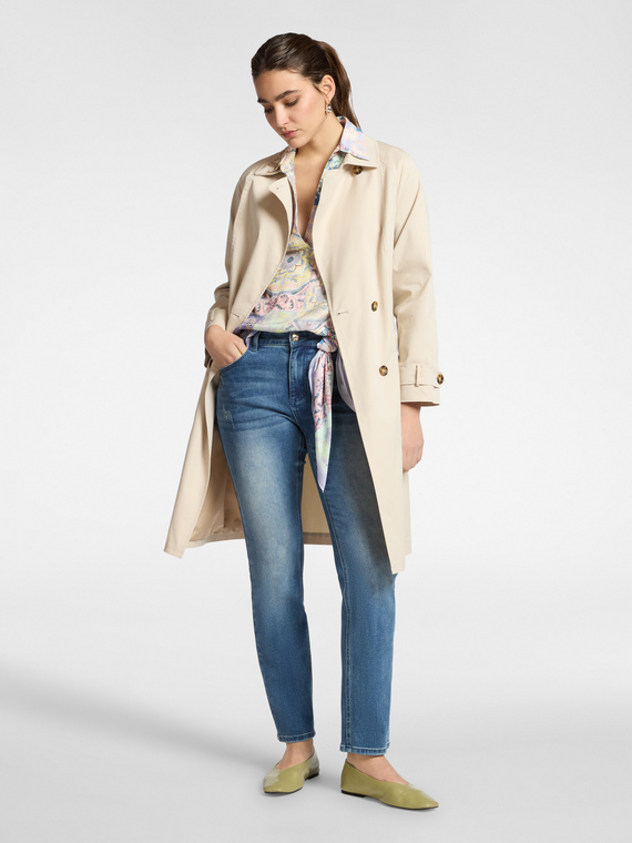 Regular jeans with scarf, "Rose"