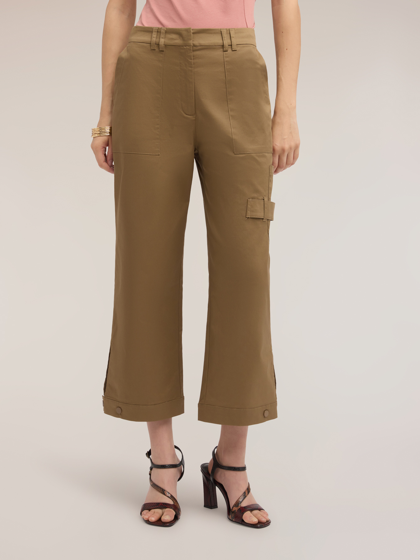 Cotton gabardine cargo pants image number 2