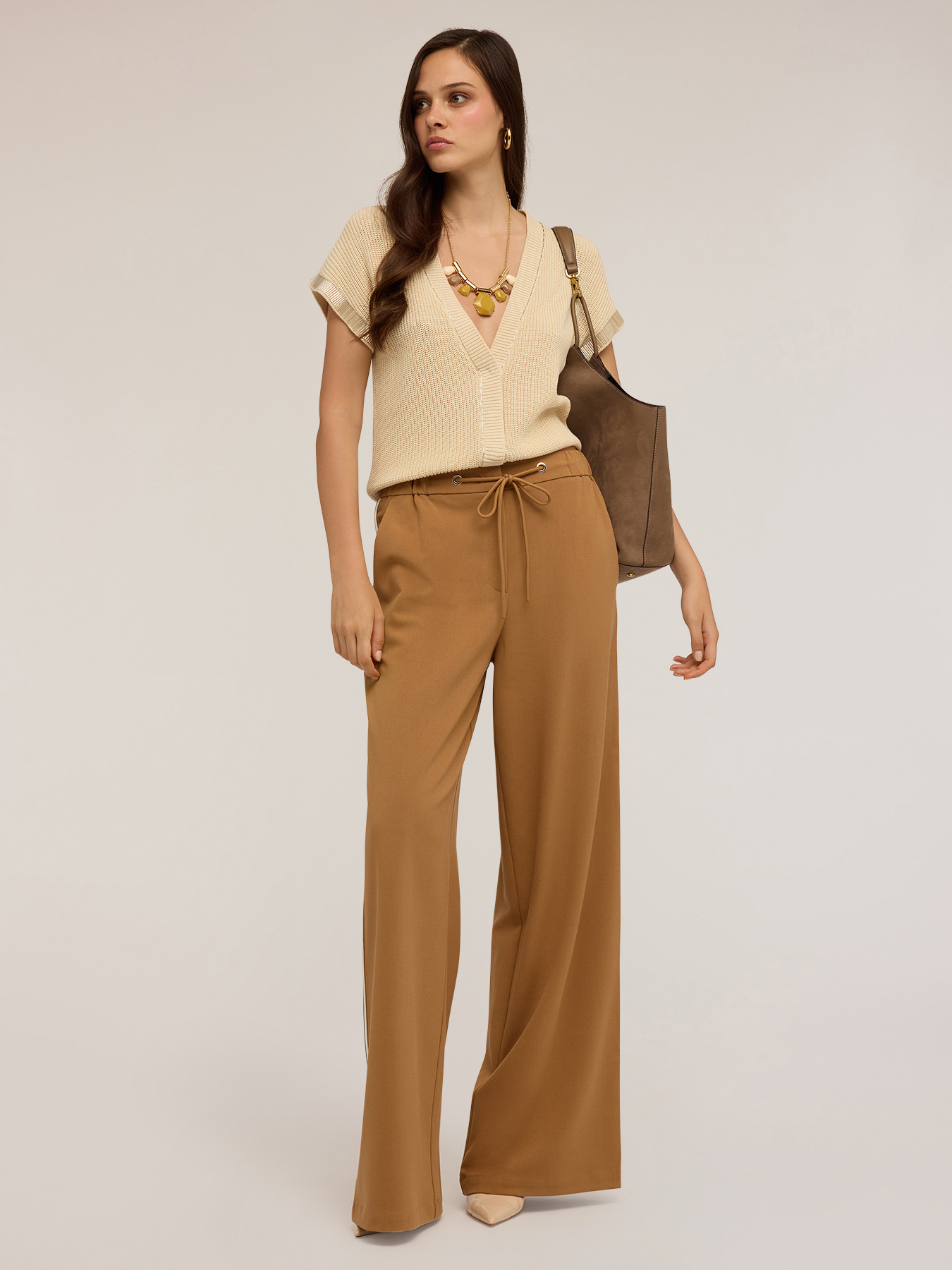 Baumwollcardigan mit gestickten Spaghettiträgern image number 2