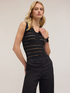 Sleeveless striped dévoré jersey bodysuit image number 2