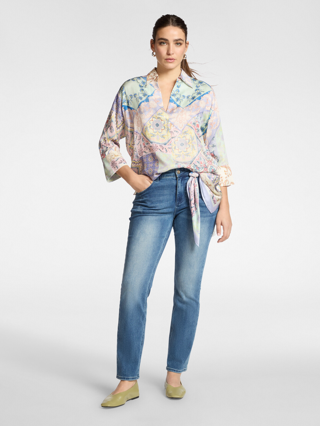 Printed viscose shirt image number 3