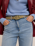 Boho-style leather belt image number 0