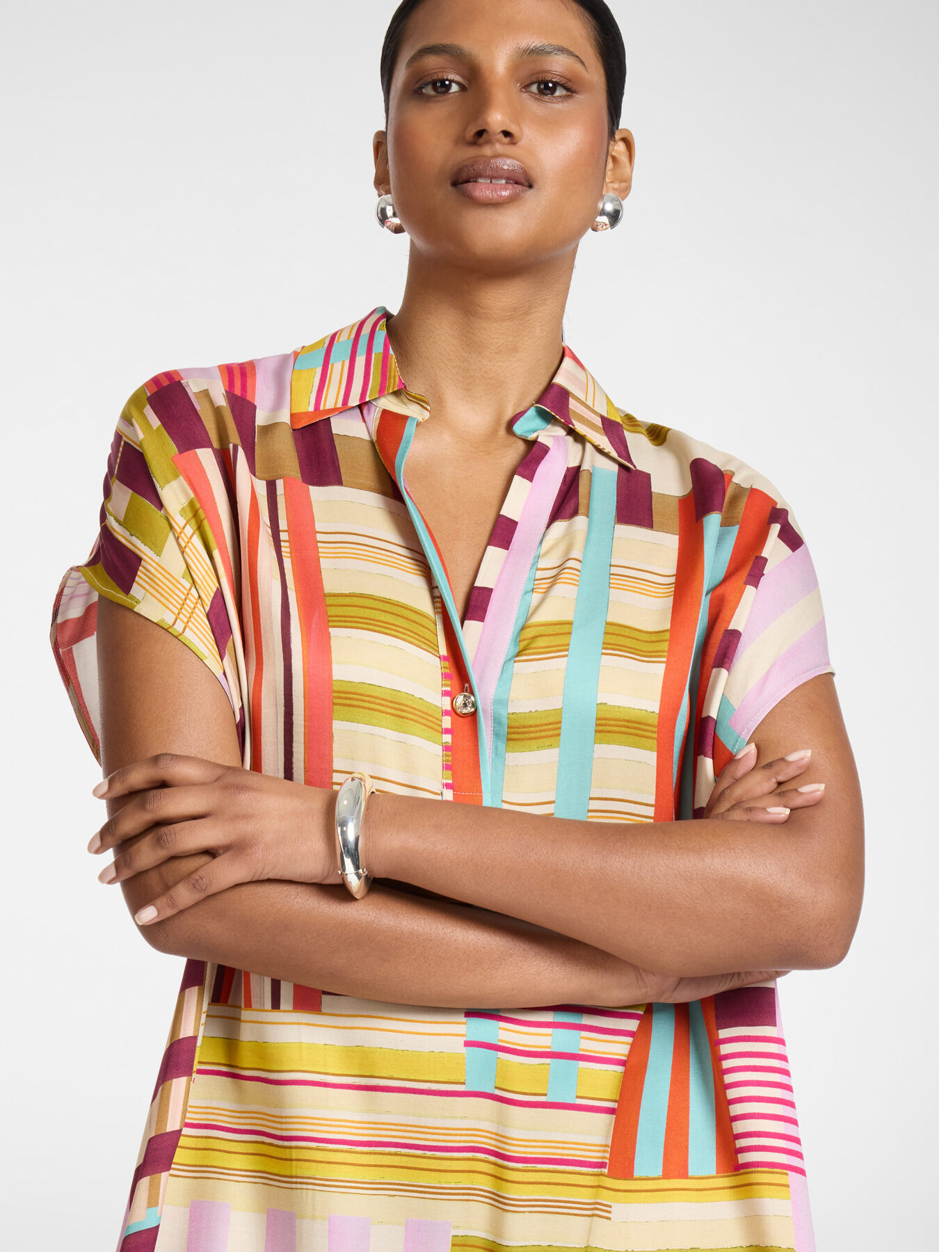 Abito in raso stampato image number 3