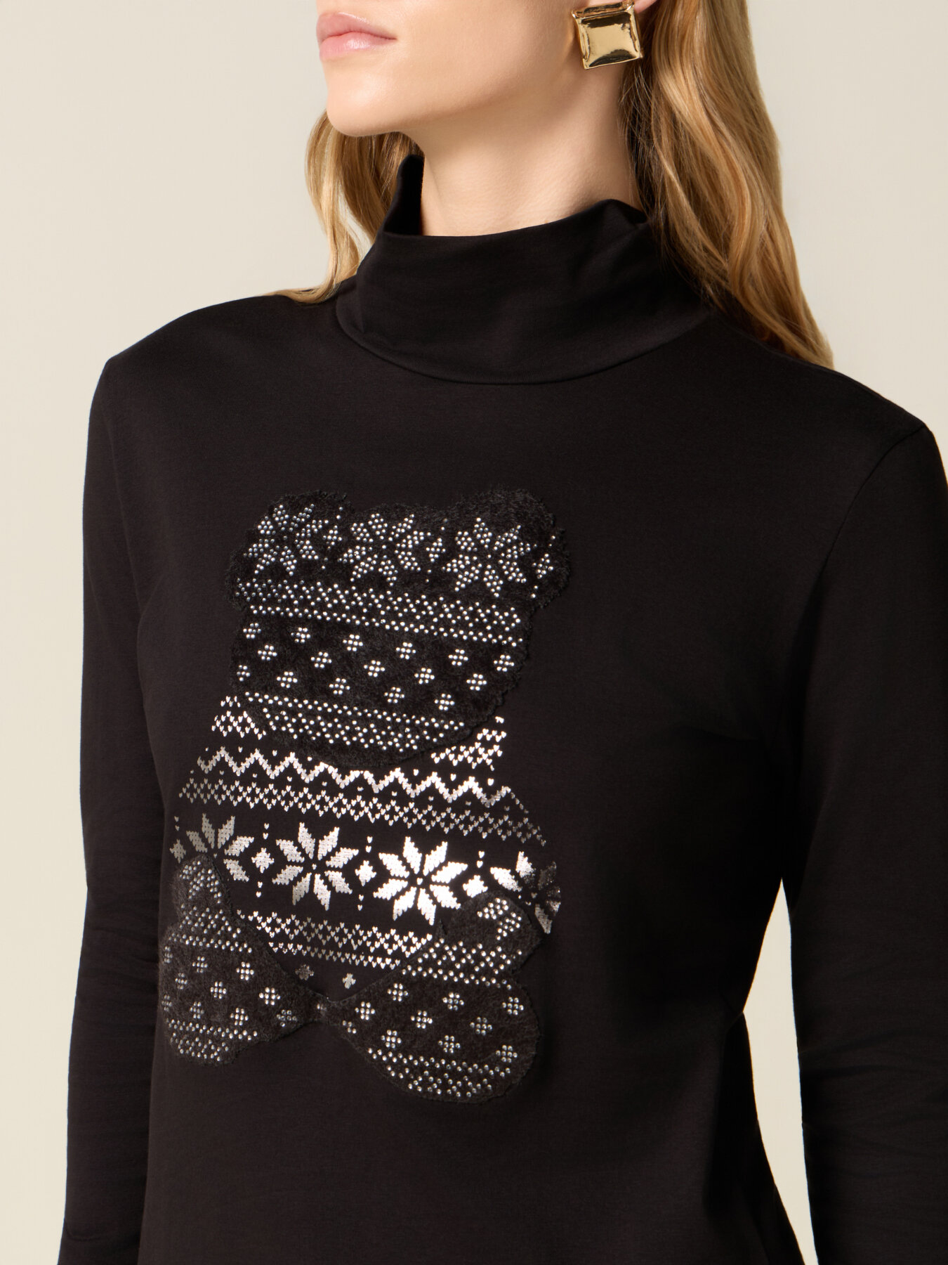 T-shirt lupetto con stampa image number 2