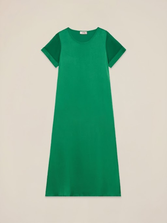 T-dress gown in viscose satin
