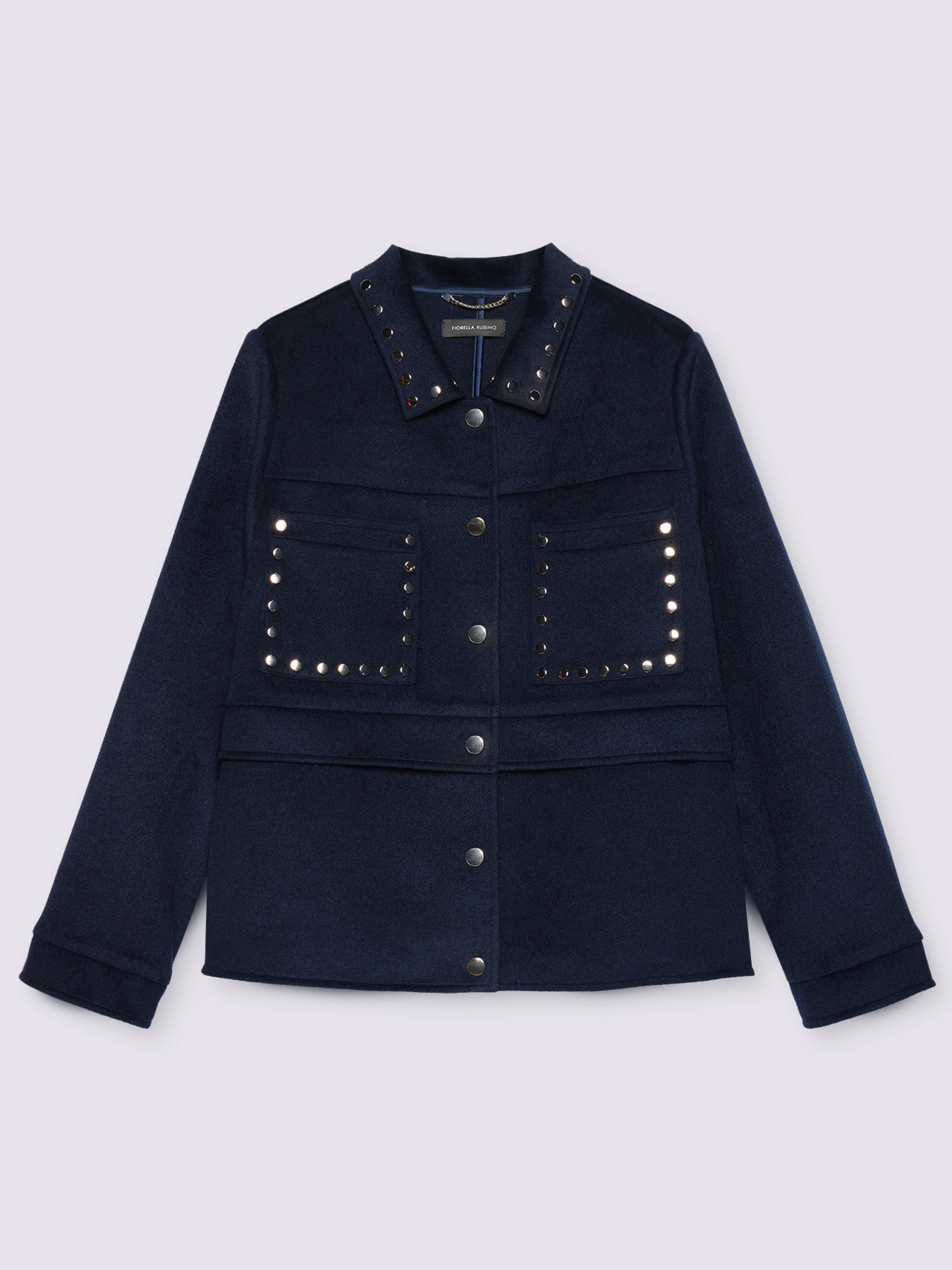 Giacca corta in misto lana con borchiette image number 4