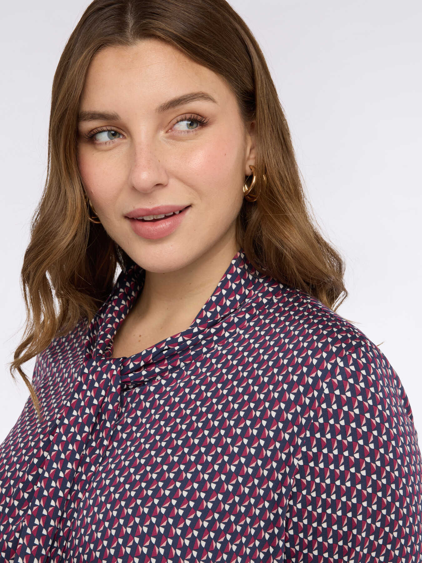 Chemise imprimé géométrique en mousseline image number 2