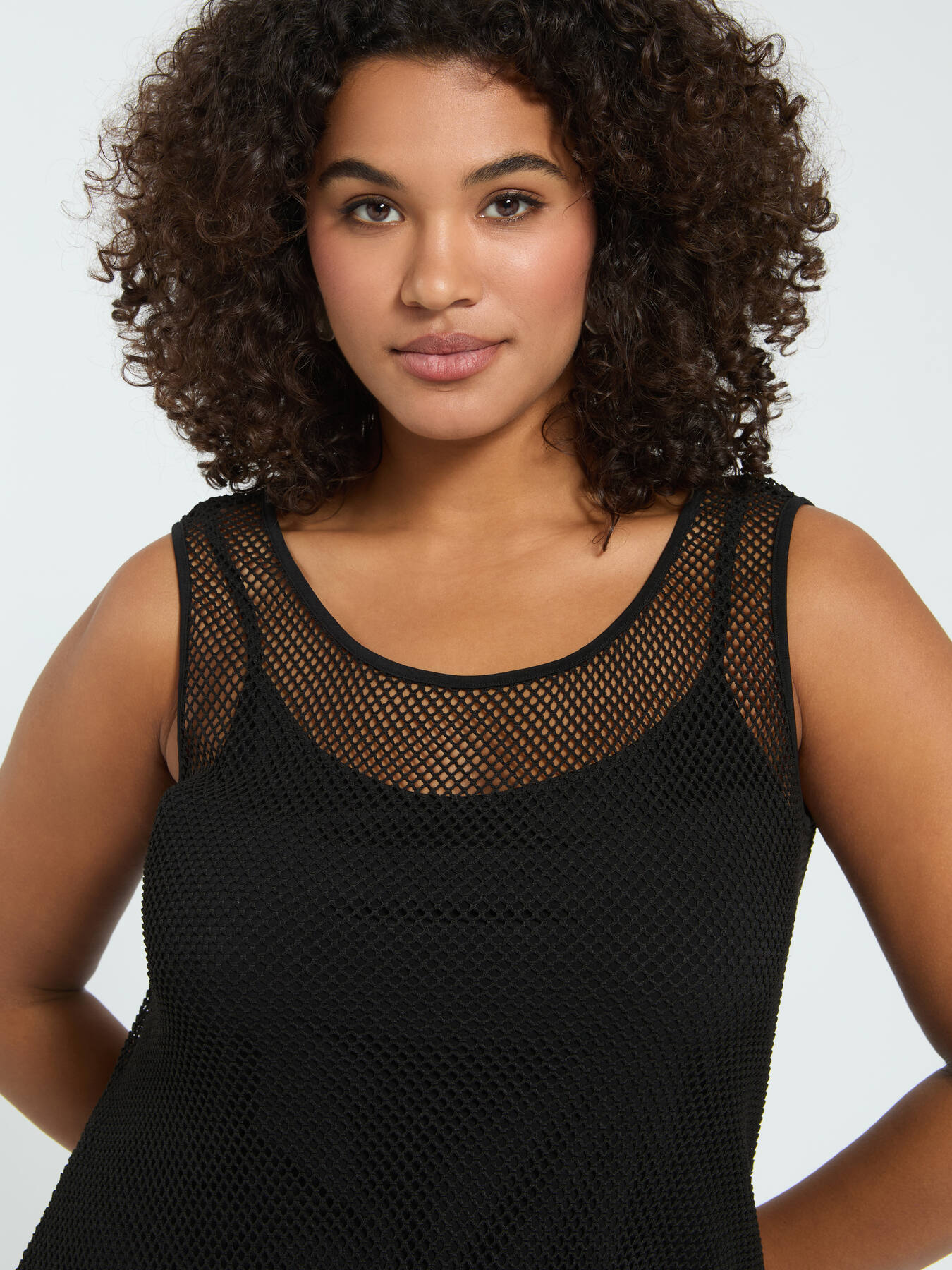 Short perforated dress image number 2