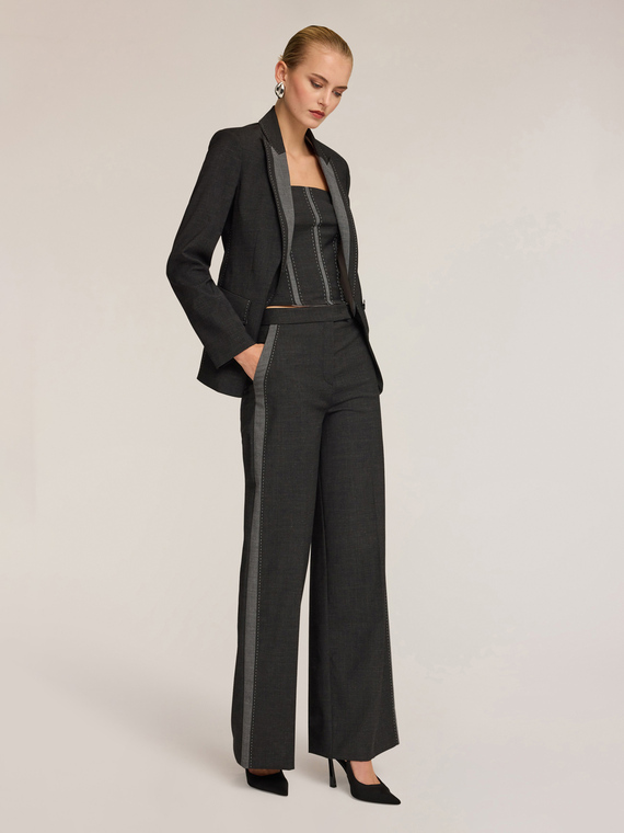 Palazzo pants with side stripe