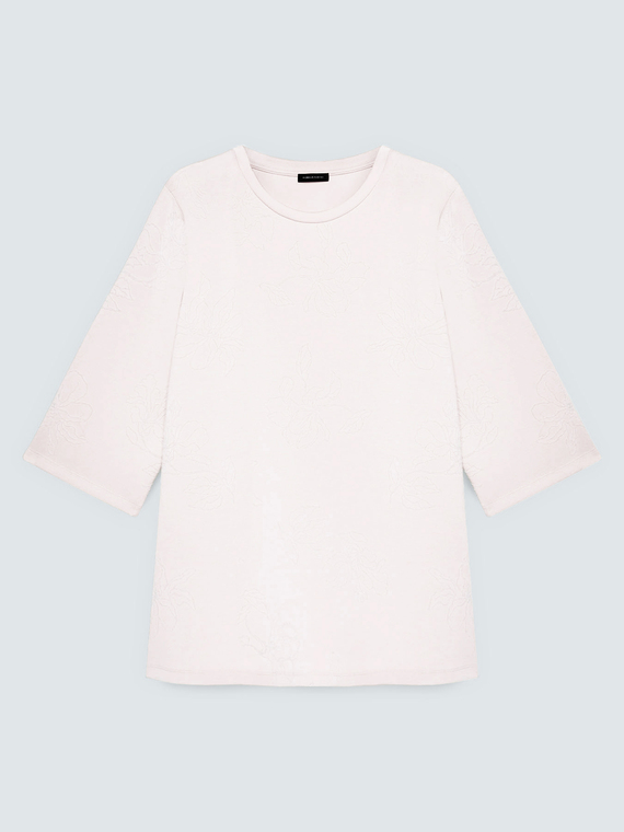 Sweat en scuba avec broderie florale