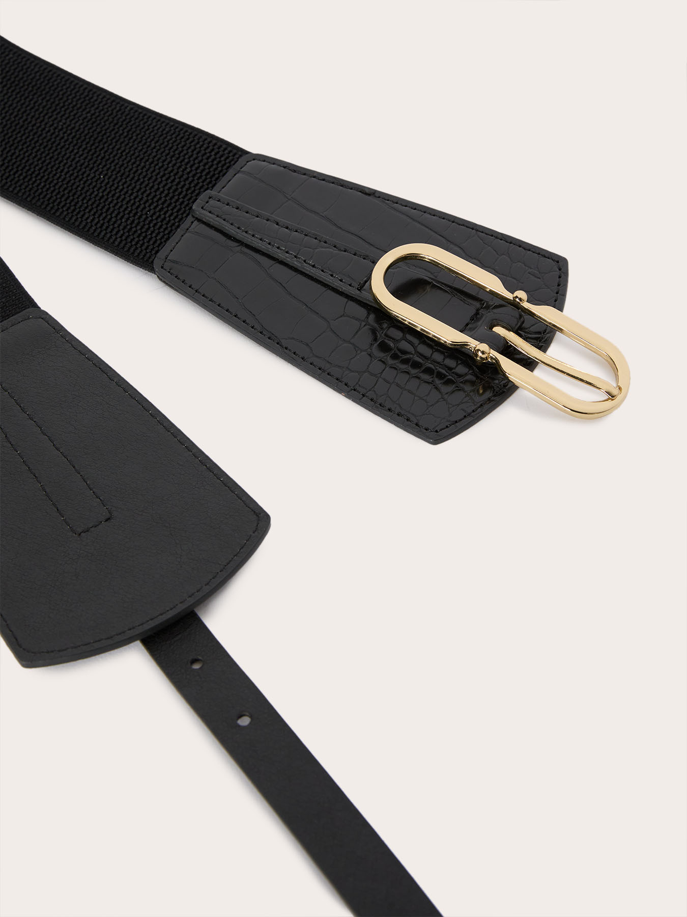 Cintura alta elastica con fibbia in metallo image number 2