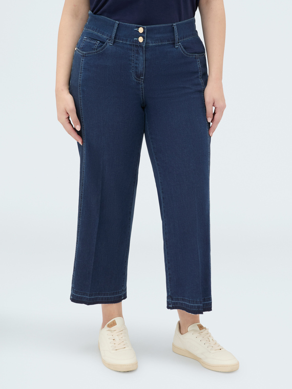 Cropped Jeans aus leichtem Denim
