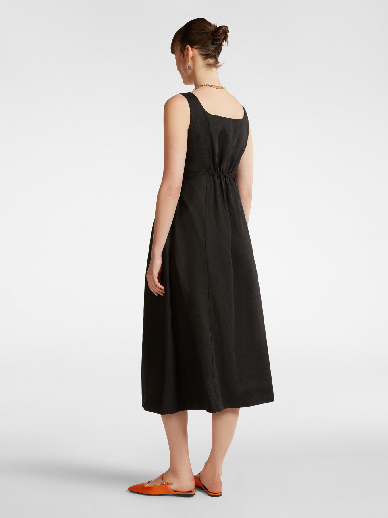Linen dress with pleats on the front image number 1