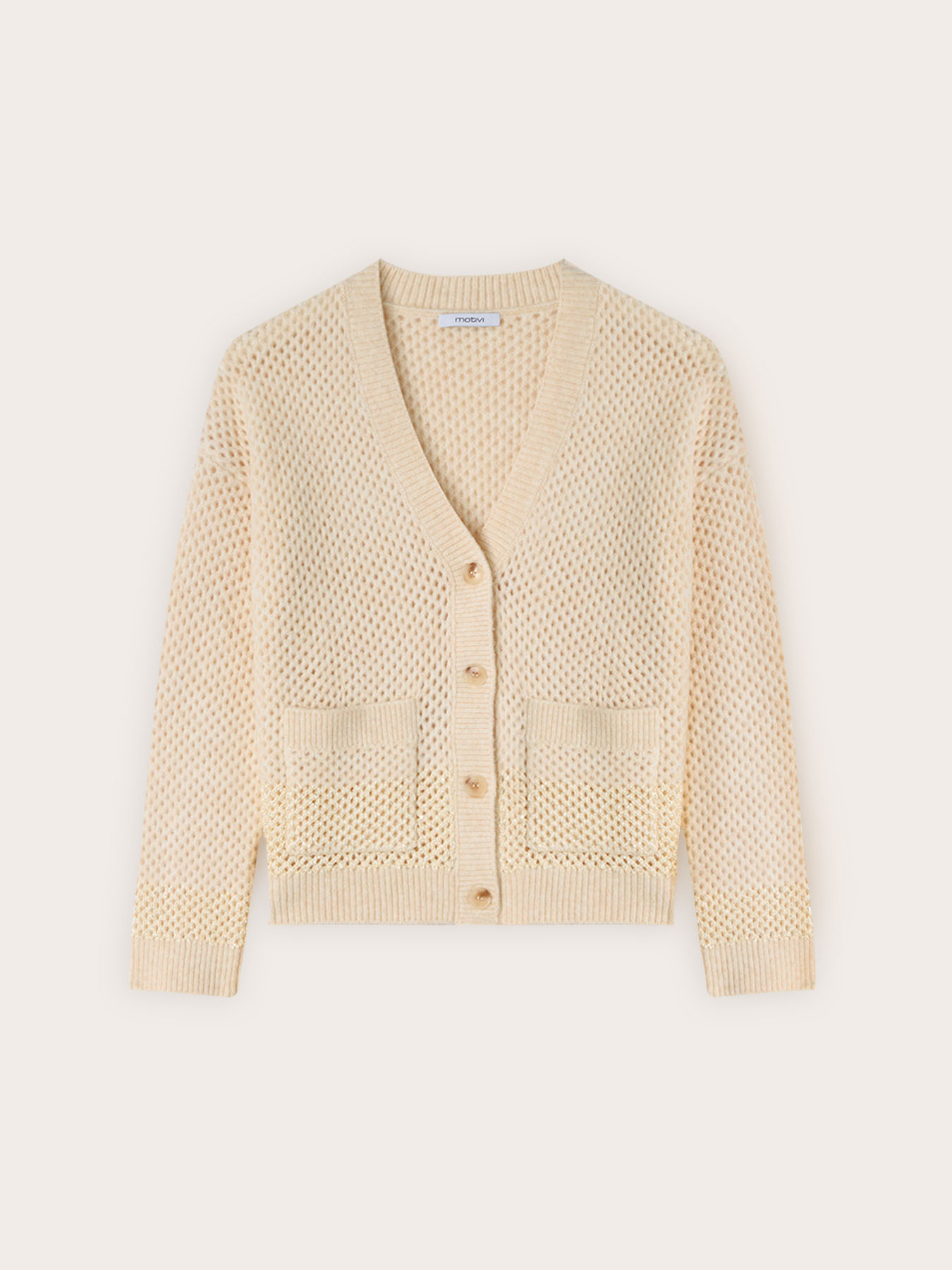 Cardigan mit Netzstrick image number 4