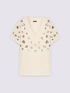 Cotton jersey T-shirt with animal print sequins image number 4